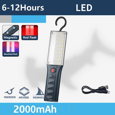LED Work Light, Super Bright LED COB Flashlight, Rechargeable Work Light With Hook For Outdoor Emergency Night Repairing Working Lighting