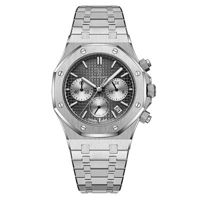 Men Mechanical Watch Quartz Watch Retro Vintage Wristwatch Luminous LED Back Light Chronograph Waterproof Stainless Steel Watch