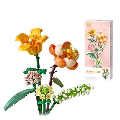 Women's Day Gifts 2023 Romantic Roses Flowers Sunflowers Daffodils Gardens House Building Blocks Classic Model Mini Bricks Sets Kids Kits Valentine's Day for Girls Mother's Day Gifts for MoM