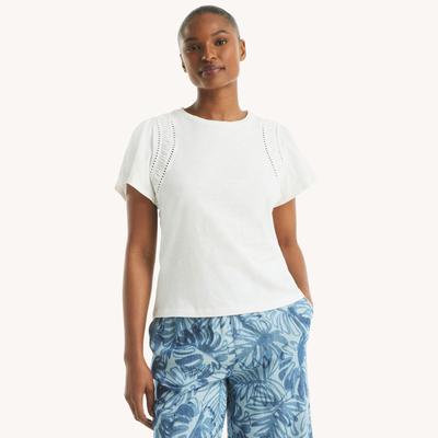 Nautica Women's Flutter-Sleeve Top Bright White, S