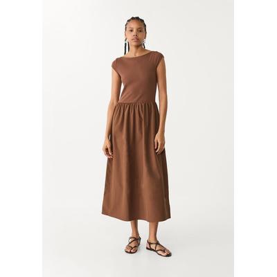 Stradivarius Contrasting midi dress Brown XL