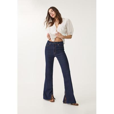 Stradivarius D74 Slit fit flared jeans Dark blue 4