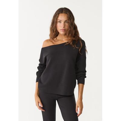Stradivarius Soft-touch exposed shoulder sweatshirt Black S