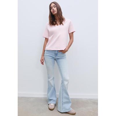 Stradivarius D04 low rise flared jeans LIGHT BLEACH 12