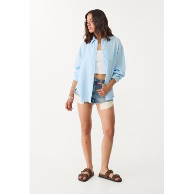 Stradivarius Linen blend shirt Denim blue M