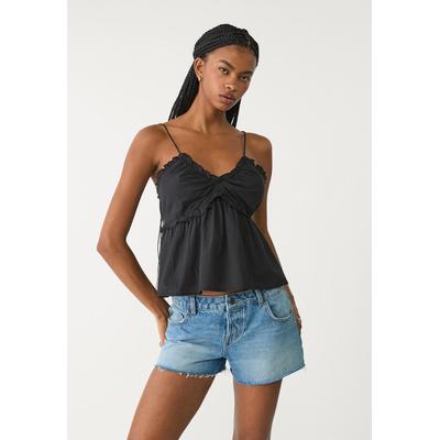 Stradivarius Top with tie-up straps Black L