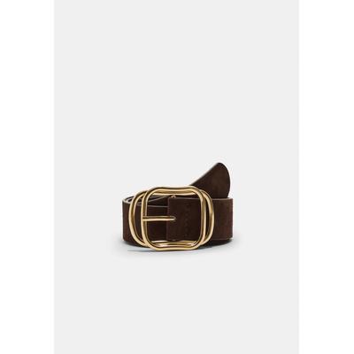 Stradivarius Belt with superimposed buckle Brown 26