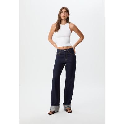Stradivarius D92 straight wide-leg jeans RINSE BLUE DENIM 8