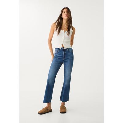 Stradivarius D78 Cropped flared jeans Medium blue 14