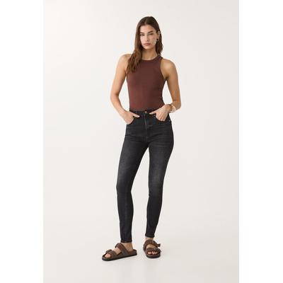 Stradivarius Regular waist skinny jeans Dark black 4