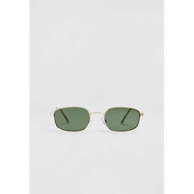 Stradivarius Rectangular metal sunglasses Gold OS