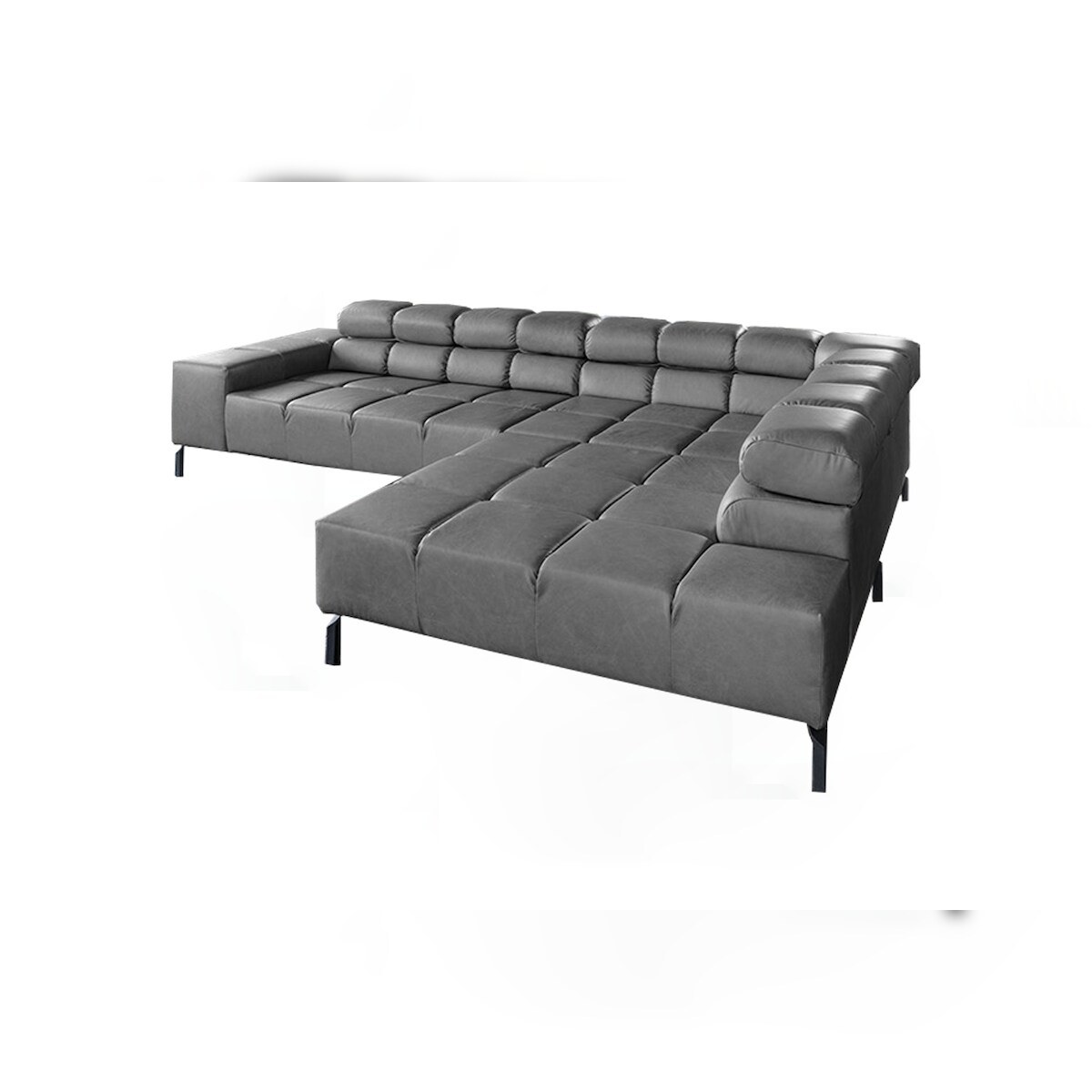 KAWOLA Sofa NELSON Ecksofa Leder anthrazit Recamiere rechts Image