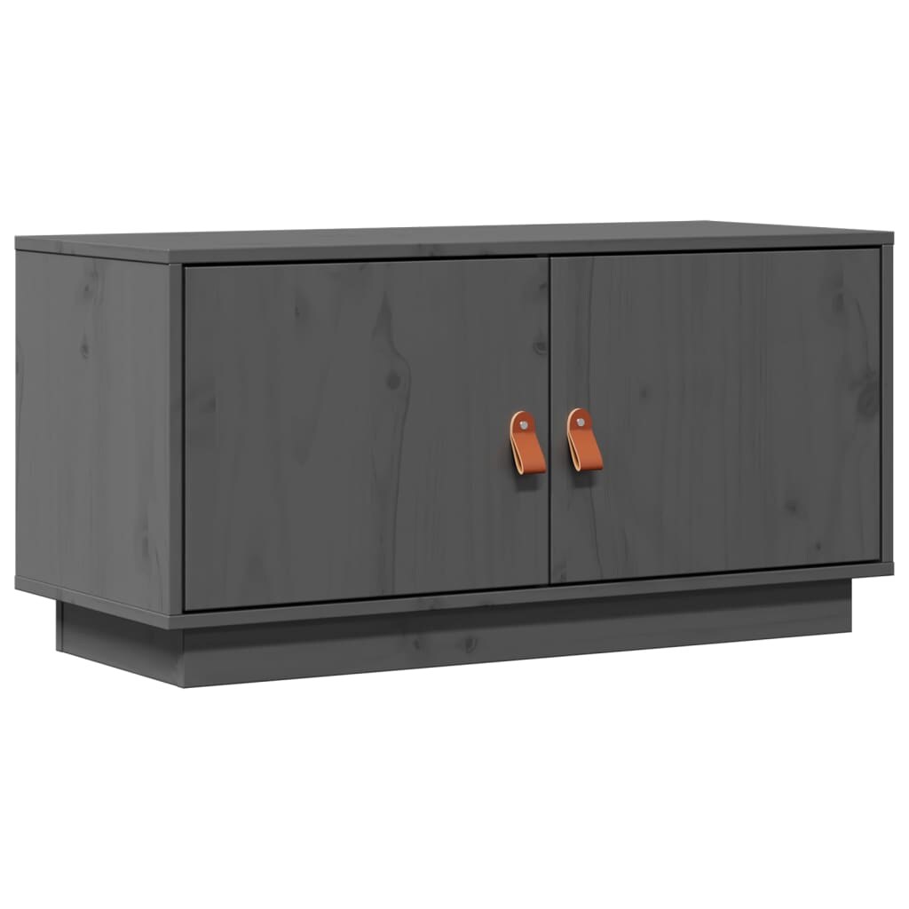vidaXL TV-Schrank Grau 80x34x40 cm Massivholz Kiefer Image