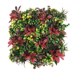 WellHome - Künstlicher vertikaler Garten – 100 x 100 cm Heckenpaneel für den Innen- und Außenbereich – in den Farben Rot und Grün Image