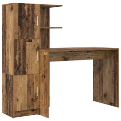 vidaXL Schreibtisch mit Stauraum Altes Holz Ingenieurholz Image