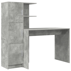 vidaXL Schreibtisch mit Stauraum Beton Grau Holzwerkstoff Image