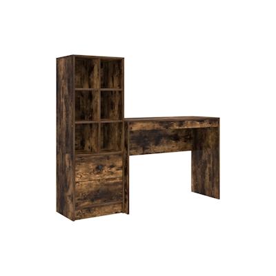 vidaXL Schreibtisch mit Stauraum Raucheneiche Holzwerkstoff Image