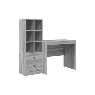 vidaXL Schreibtisch mit Stauraum Graue Sonoma Spanplatte Image