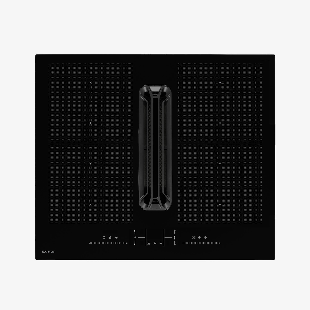 Klarstein AirJet FlexPro Down Air System | Induktionsherd + Abzugshaube | Flexzone | Booster Schwarz Image