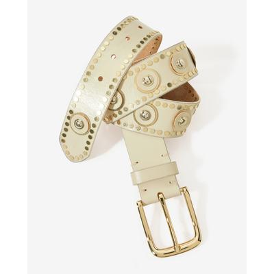 Boston Proper - Off White - Gold Embellished Belt - Large