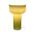 Lampe à poser en verre strié vert