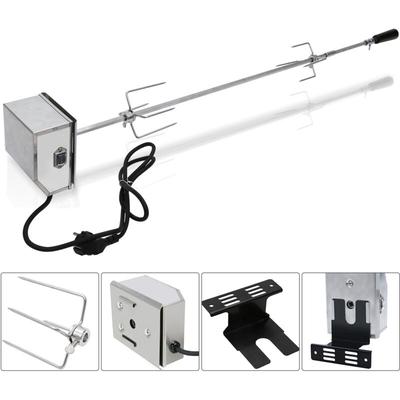 Edelstahl Grillspieß Set 107cm bbq Fleischklammer mit Motor inkl. 2X Fleischnadeln, Elektrischer Image