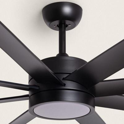 Deckenventilator Leise Hidra Schwarz 165cm DC-Motor Mit Licht, Wandschalter + Fernbedienung, Wifi: Image