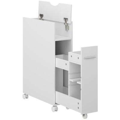 Vicco - Toilettenschrank Niva, Weiß, 18 x 71.3 cm mit ausziehbarem Fach Image