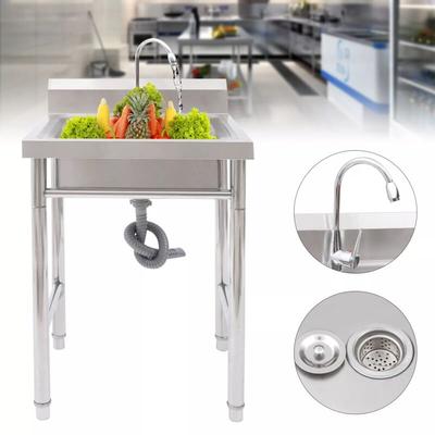 Spültisch Spülbecken Edelstahlspüle Gastrospüle Edelstahlspüle Spüle 1 Becken + Wasserhahn Image