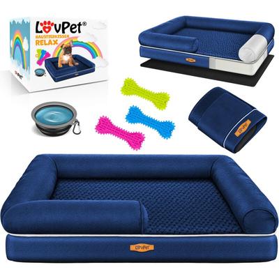Orthopädisches Hundebett, Hundekissen, Hundekorb Relax, Inkl. Napf + 3X Kauknochen, Hundesofa für Image
