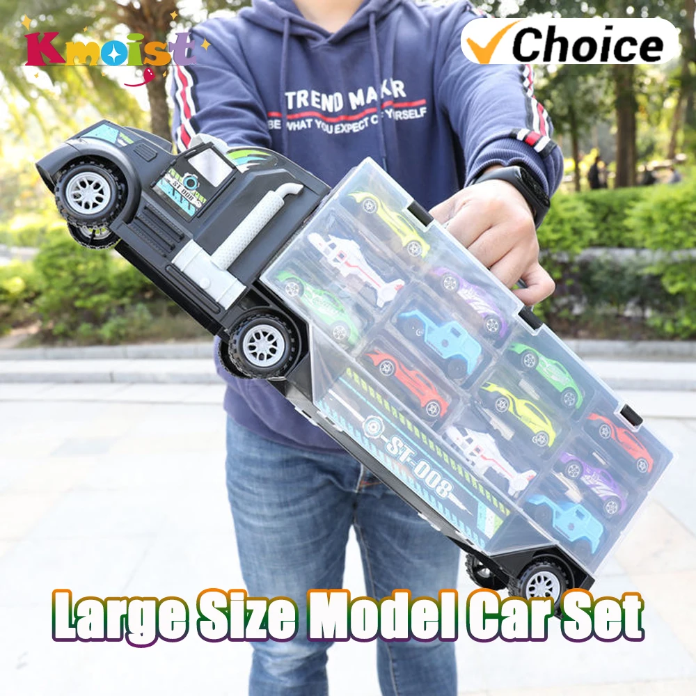 Modellauto, Kindertechnik, LKW, Traktor, Garage, Autos, Behälter, LKW, Auto, Aufbewahrung, Auto, Waren, Spielzeug für Jungen, Neujahr, Weihnachtsgeschenk Image
