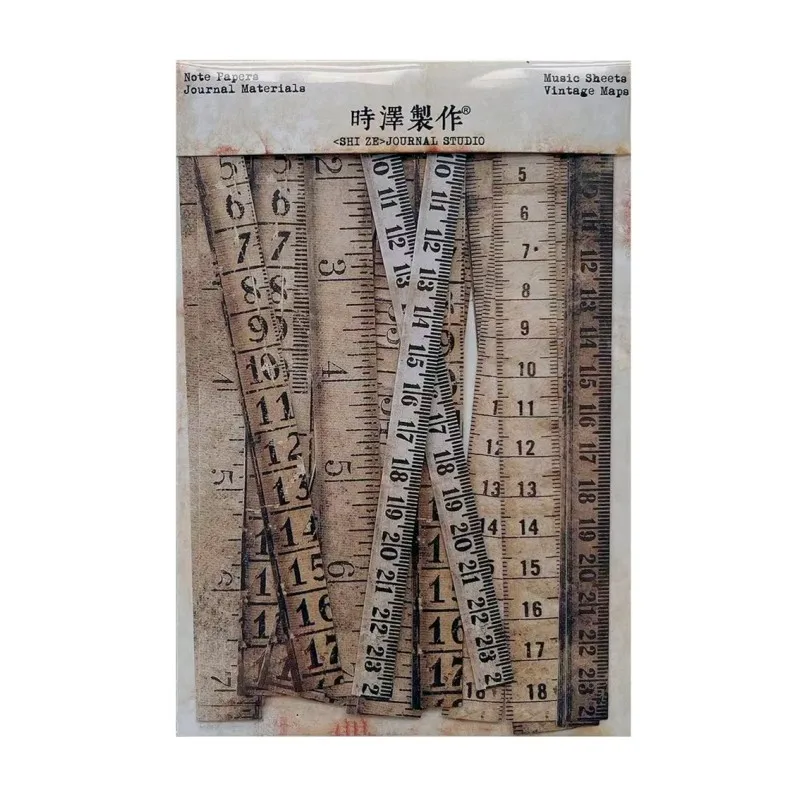 Zahlen Streifen Lineal Aufkleber Vintage Materialien DIY Scrapbooking Materialien Collage Junk Journal Dekor Aufkleber Image
