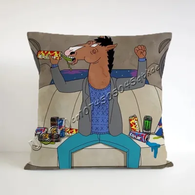 B-BoJack HorsemanS Kissen, Heimdekoration, dekorative Kissen für Bett, Kissenbezug, 45 x 45 cm, Dekokissenbezüge, Kissenbezug, Sofa Image