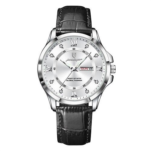 Top Luxus Mann Uhr Datum Woche wasserdicht leuchtende Leder Herren Armbanduhr lässig männlich Uhr Sport Herren Quarzuhren