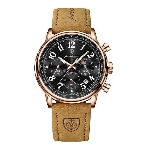 Sportuhr für Mann wasserdicht leuchtend Chronograph Datum Herrenuhren Quarz Nylon Leder Herrenuhr