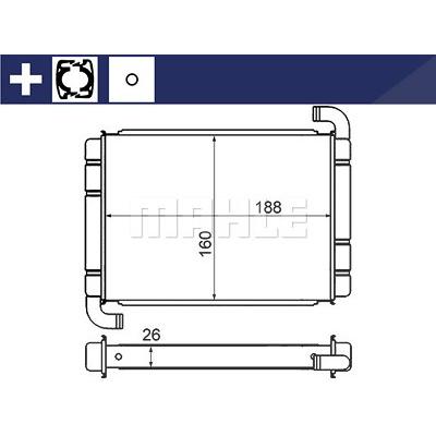Mahle Wärmetauscher, Innenraumheizung [Hersteller-Nr. AH9000S] für Abarth, Alfa Romeo, Citroën, Fiat, Opel, Peugeot, Vauxhall Image