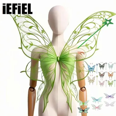 Waldfee Kostüm Zubehör Schmetterlingsflügel Halloween Elf Cosplay Karneval Partykleid Fotografie Image