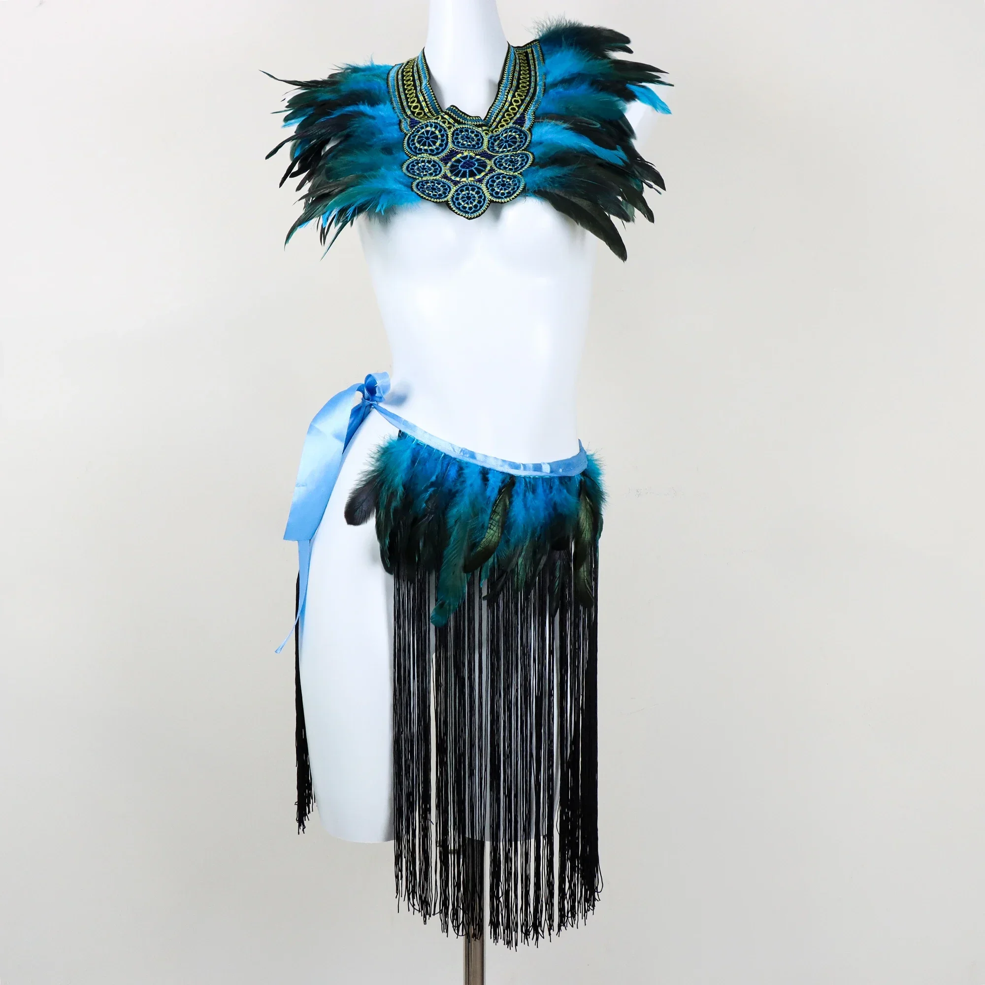 Cosplay Punk Goth Feder Kragen Schulter Frauen Spitze Bolero Jacke Shrug Vögel Hexe Cosplay Wrap Halloween Party Rave Kostüm Image