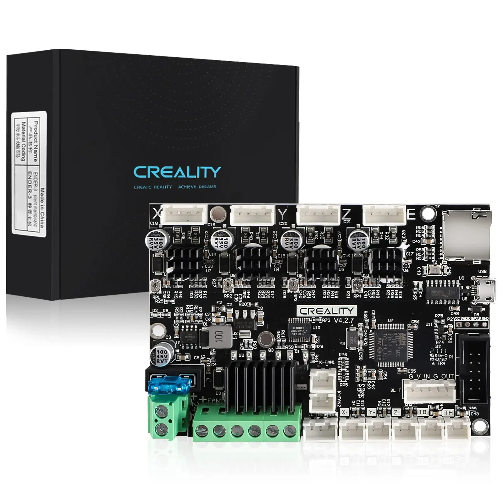 Creality 3D-Drucker Ender 3, verbessertes Silent Board-Motherboard V4.2.7 mit TMC2225-Treiber Marlin 2.0.1 für Ender 3-Serie Image