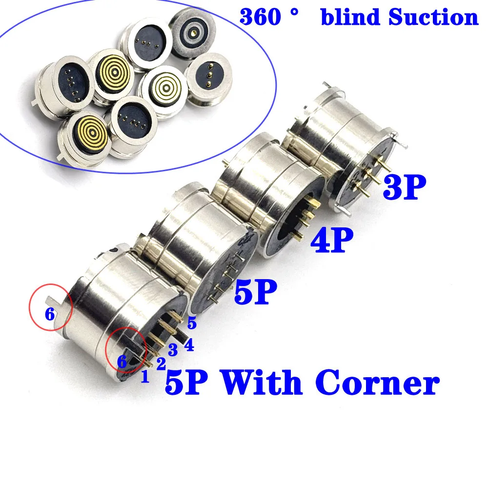 3/4/5/6 Pin Pogo Pin Stecker Wasserdicht Magnetisch Federbelastet Männlich Weiblich 360° ° Blindsauger DC Signalübertragungsladen Image