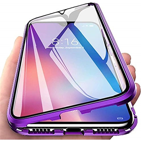 Handy Hülle Handyhüllen Für Samsung Galaxy S25 S24 S23 S22 S21 Ultra Plus S20 A32 Ganzkörperhülle Magnetische Adsorption mit Displayschutz Magnetisch Beidseitig Transparent Gehärtetes Glas Metall Image