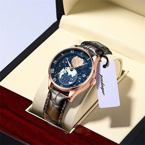 Herrenuhr Mode Luxus Sport Herren Armbanduhr wasserdicht leuchtend Leder Datum Quarzuhren