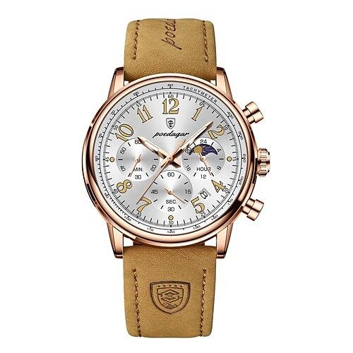 Sportuhr für Mann wasserdicht leuchtend Chronograph Datum Herrenuhren Quarz Nylon Leder Herrenuhr