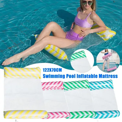 Inflatable Water Hammock Floating Air Mattress Foldable Pool Recliner Floating Seat Inflatable Lounge Chair Swimming Accessories