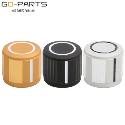 19x17mm Solid Full Aluminum Pointer Control Knob For Hifi Audio Guitar AMP Radio DAC Instrument 6mm Hole Black Silver Gold