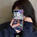 Custodia per telefono retrò con fiori a schermo intero per Motorola Razr 50 ultra Razr 60 40 ultra Razr 2023 Razr Plus 2024 2025 Cover antiurto
