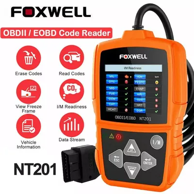 FOXWELL NT201 OBD2 Scanner Car Code Reader Check Engine Light Reader OBDII EOBD Car Computer