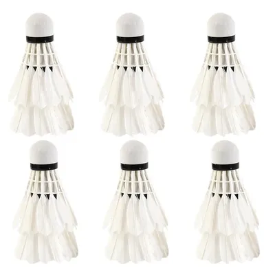For Sports White Cork Outdoor Sports Fitness Badminton Balls Goose Feather Shuttlecock 12 Pcs