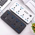 Presa multipla per presa multipla UK EU US con 3 porte USB 1 tipo C carica presa elettrica universale cavo di prolunga da 1,8 m