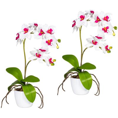 Kunstpflanze CREATIV GREEN "Orchidee Phalaenopsis", rosa, H:60cm, Polyester, Kunststoff, Kunstpflanzen, im Keramiktopf Image